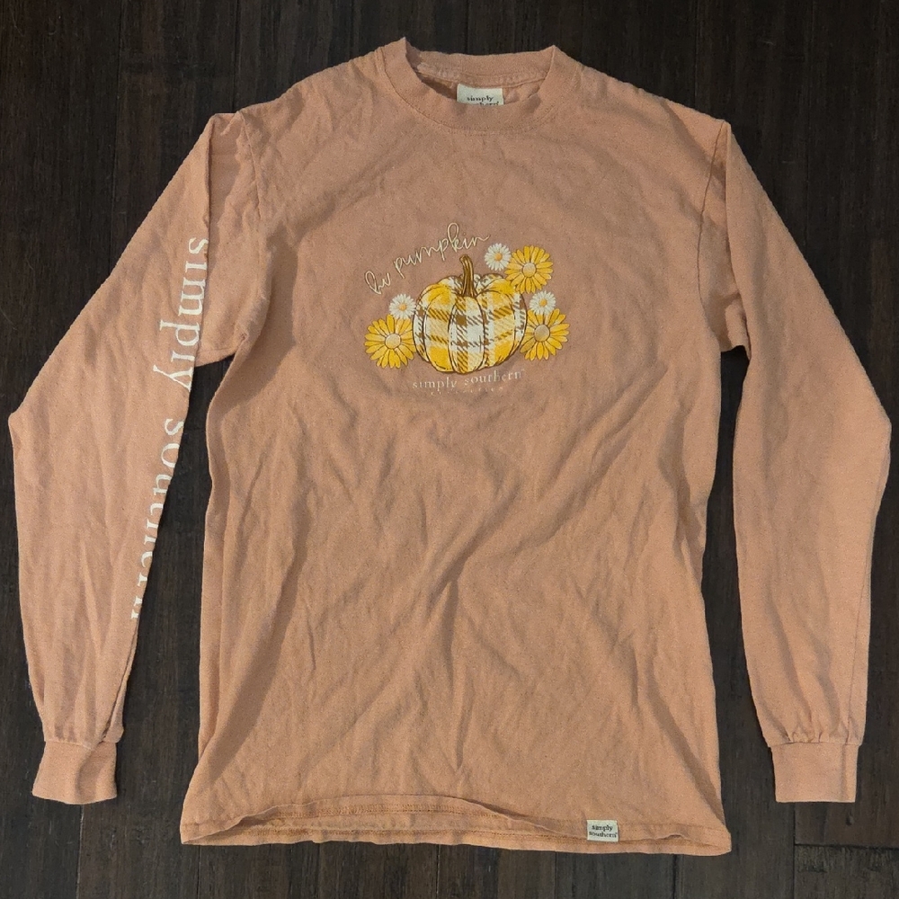 Simply Southern Peach Pumpkin Shirt